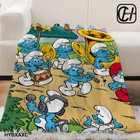 Cute Cartoon Smurfs Printed Blanket Picnic Blankets Warm Blanket Soft and Comfortable Blanket Home Travel Birthday Gift 1