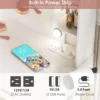 Vanity Desk with Mirror and 10 Led Lights Charging Station Makeup Table Set with Lighted Mirror 3 Lighting Modes 2 Drawers 3