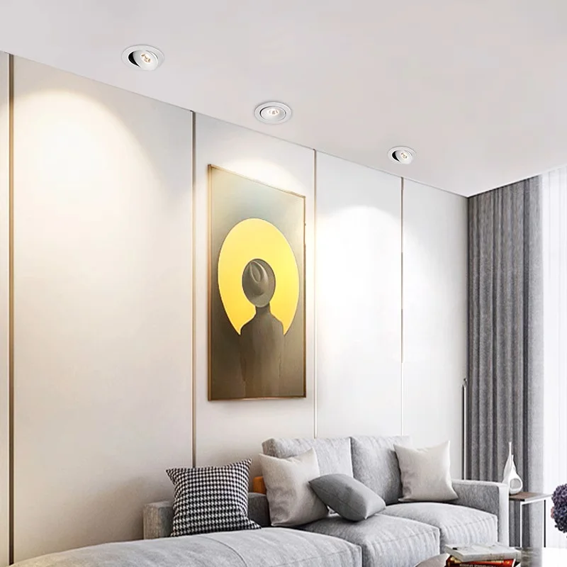 Recessed Anti-glare COB spotlights LED downlight 5W 12W 18W 24W 360&deg; rotation Dimmable Ceiling lamp AC85-265V Interior lighting led downlight recessed ceiling spotlight ceiling lamps