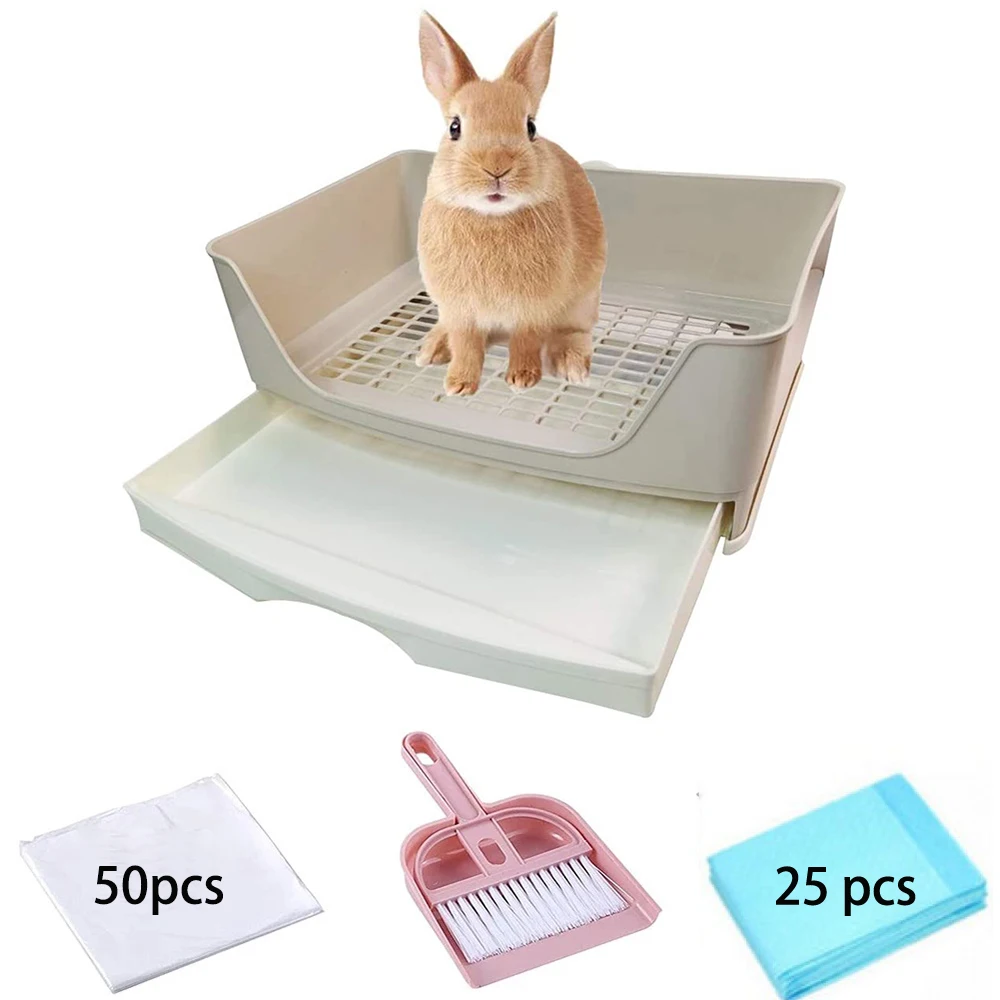 Large Rabbit Toilet Box Trainer Potty Corner Tray Litter With Drawer