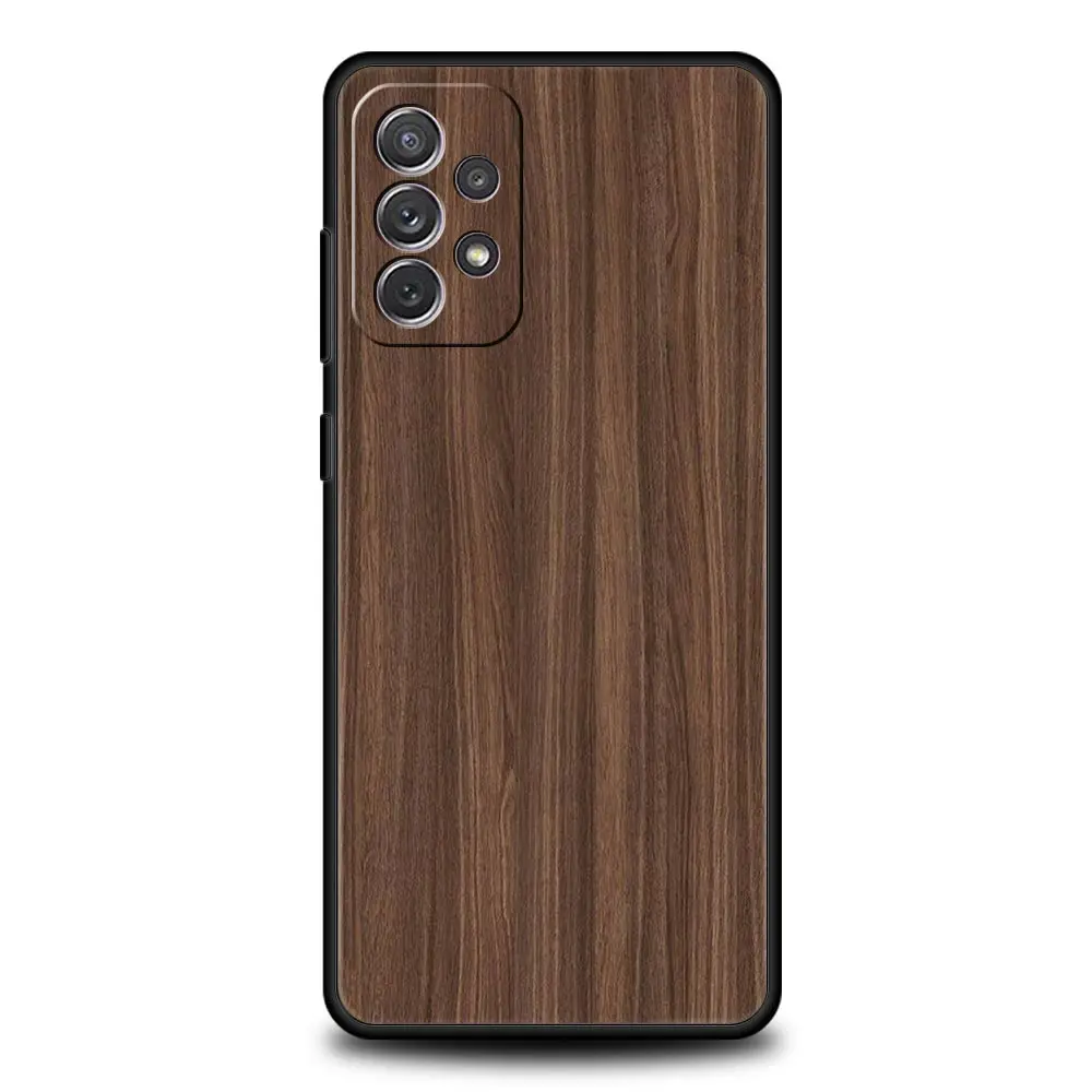 Custodia per telefono in legno intagliato per Samsung Galaxy A51 A71 A41 A31 A21S A11 A01 A03S A12 A23 A53 A32 A52 A13 5G Cover morbida in Silicone Coque - immagine 3