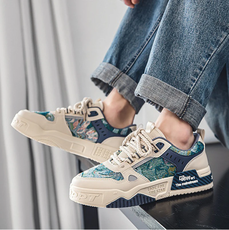 Casual Sneakers Men Outdoor Thick Soled Hiking Sneakers Anti Slip Fashion Hiking Casual Sports Comfortable Men's Shoes