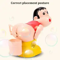 Kids Soap Bubble Blower Electric Fart Blowing Bubble Machine Music Light Toys Fully-Automatic Water Blowing Toys For Children 1