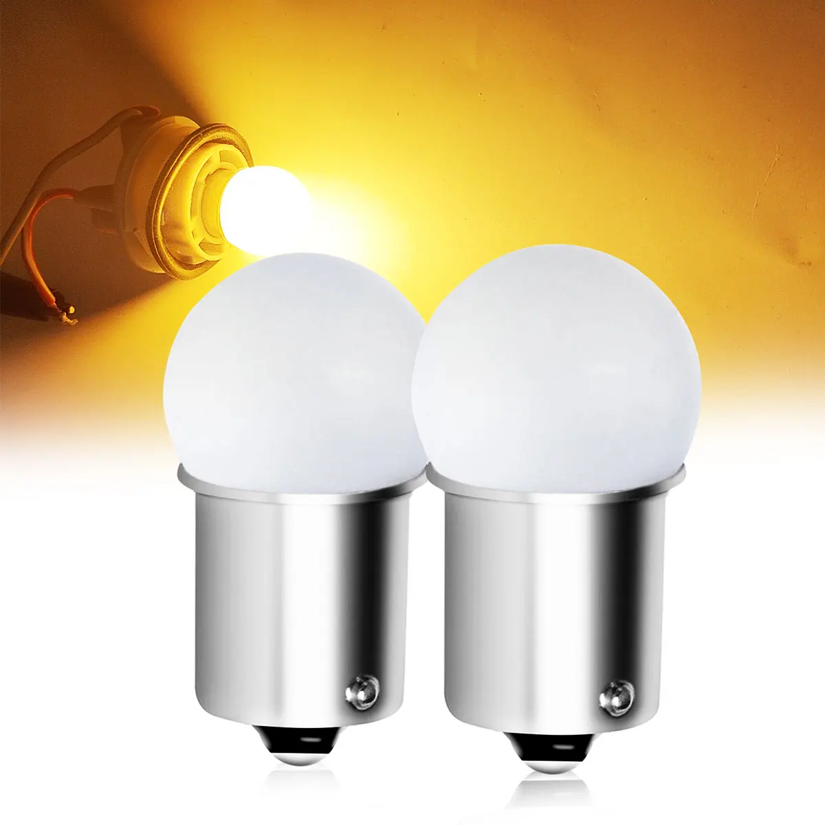 2/4/6/10PCS Ultra Bright 1156 BA15S P21W 1157 BAY15D P21/5W S25 G18 LED Signal Lights Turn Lamp Red Amber Yellow White 12V Cars