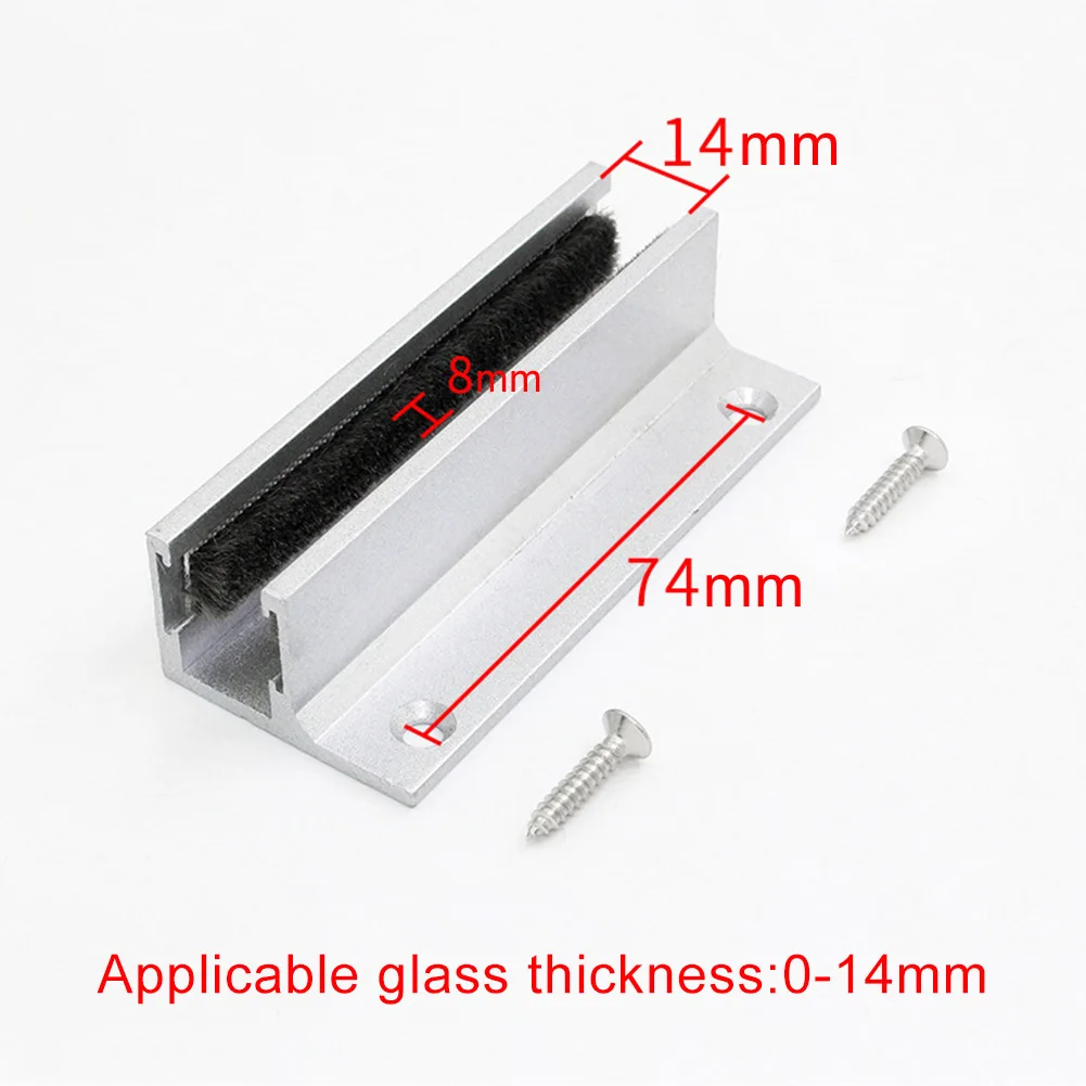 1set Glass Sliding Door Floor Guide Rail With Plush Lining Sliding Door System Rails Home Improvement Replacement Accessories