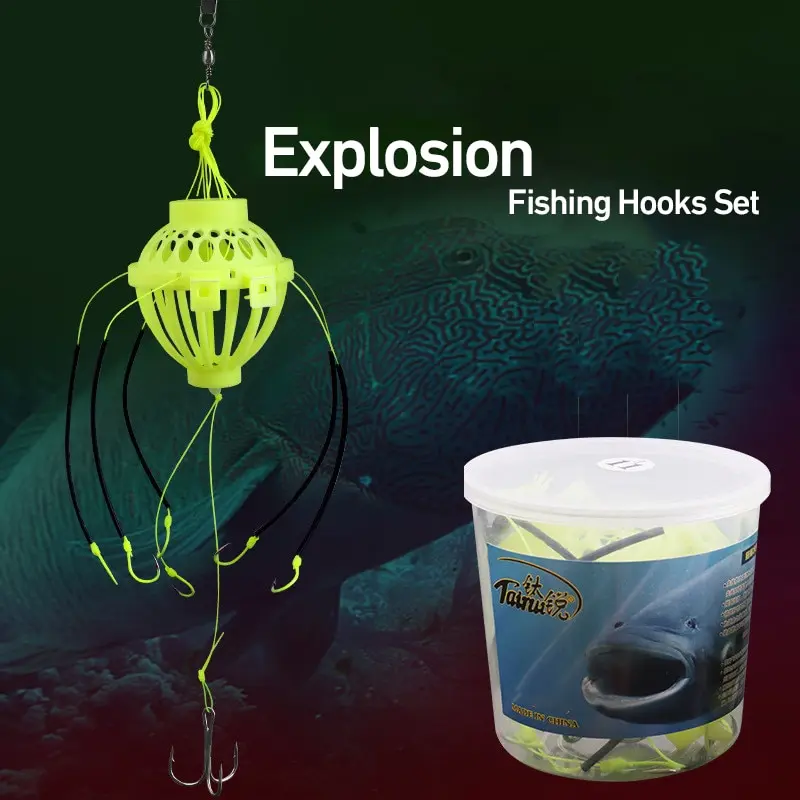 1PC Explosion Hook Fishing Hooks Set Outdoor Baits Cage Basket