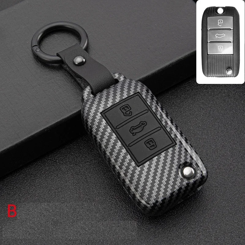 Carbon fiber ABS + Silicone Car Key Fob Shell Cover Case for MG MG6 ZS HS EV EZS EHS mg3 gs mg7 GT 2015