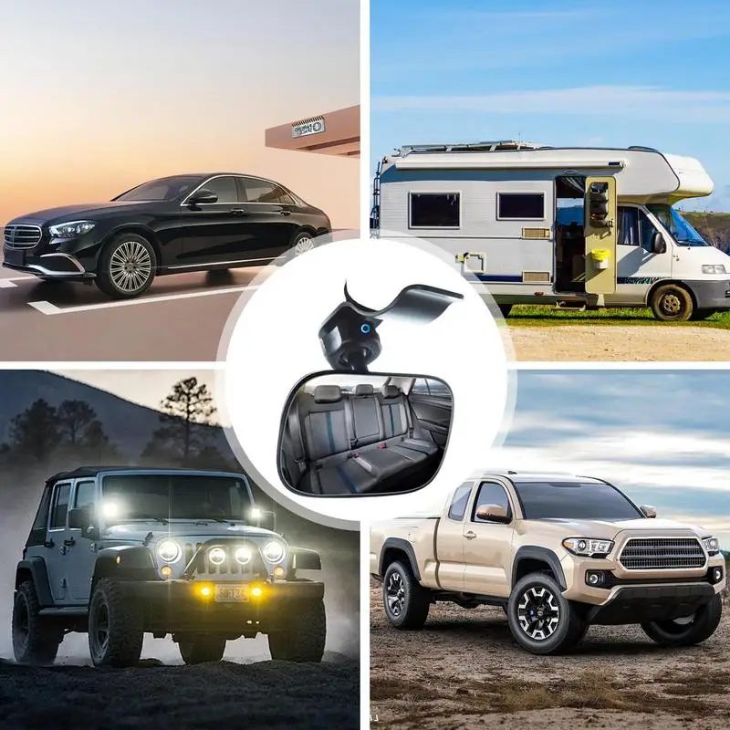 용 비산 방지 백미러, 360 도 회전 가능한 백시트, 와이드 뷰 미러, 자동차 액세서리