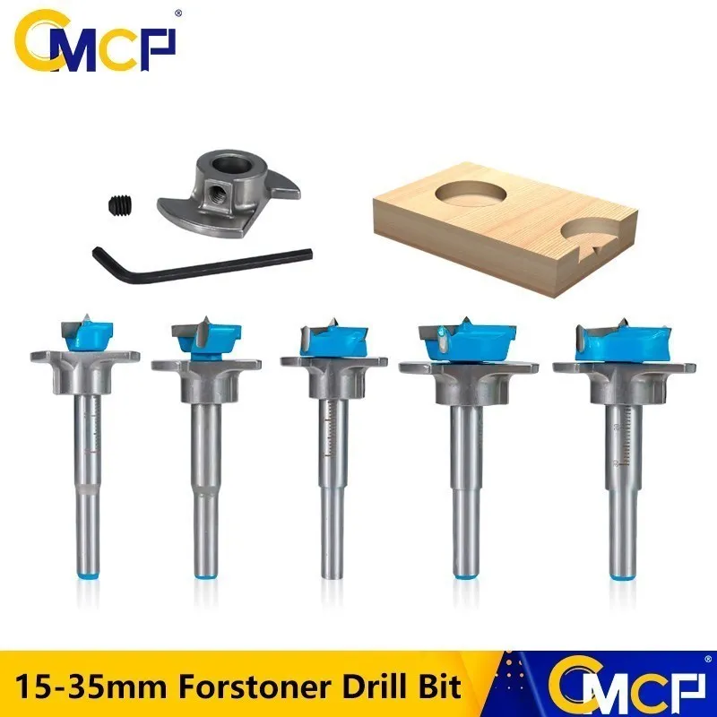 CMCP  Hinge Hole Opener Woodworking Cutter Carbide Drill Bits Positioning Hole Saw Kit Adjustable Boring Bit 15-35mm  1 3 5pcs 35mm carbide hinge hole drill bits woodworking hole opener positioning drilling adjustable flat wing drill hinge reamer