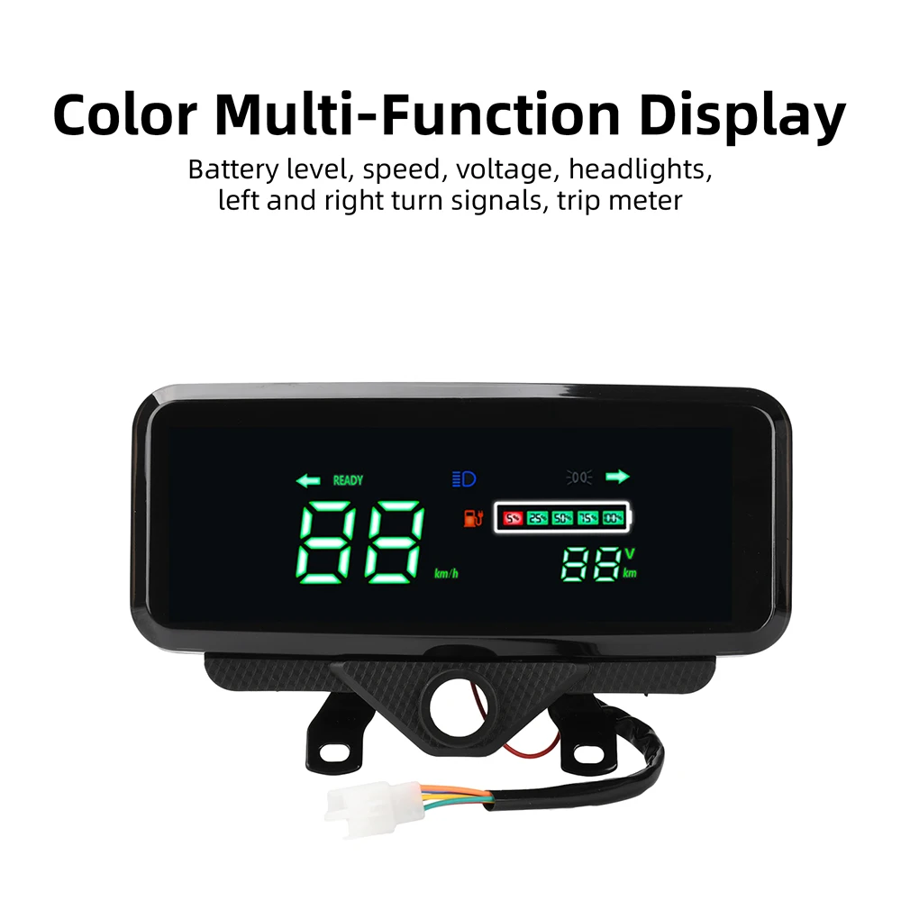 48V 60V 72V 전기 삼륜차 전자 자전거 용 범용 LCD 속도계 주행 거리계 다채로운 디스플레이 배터리 전압 방수 Instrume
