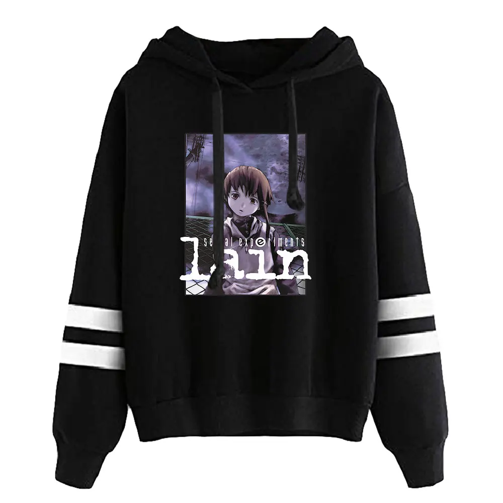 Serial Experiments Lain Anime Unisex Pocketless Parallel Bars Sleeve Sweatshirts Men Women's Hoodie Fashion Clothes