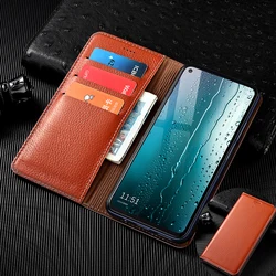 Magnetic Genuine Leather Flip Wallet Phone Case Cover - Oneplus 13s (Brown)