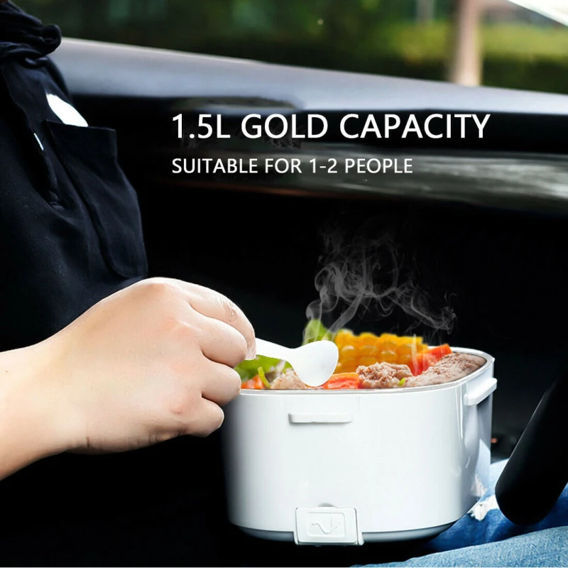 

Electric Heated Lunch Box Stainless Steel Outdoor Portable Car Office Food Heating Warmer Container 12V 24V 110V 220V EU US Plug