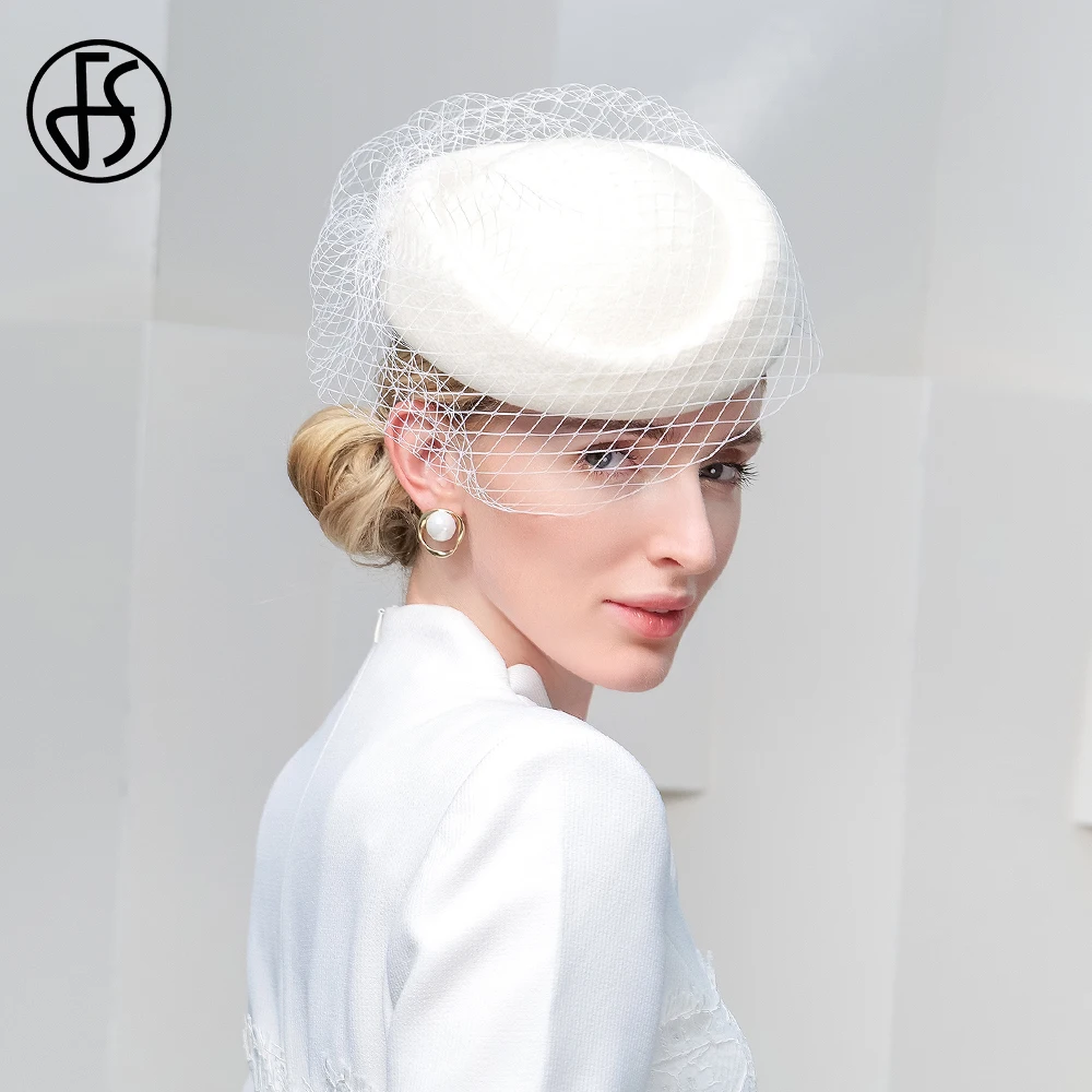 White Fascinator Headband Hats For Weddings And Fascinators