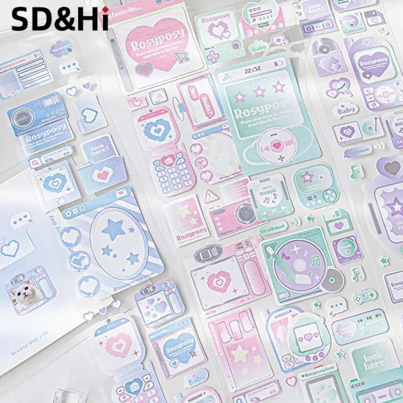 

Kawaii Sticker American Shiny Stationery Sticker CD Phone Glitter DIY Decorative Scrapbook Journal Student Supplies