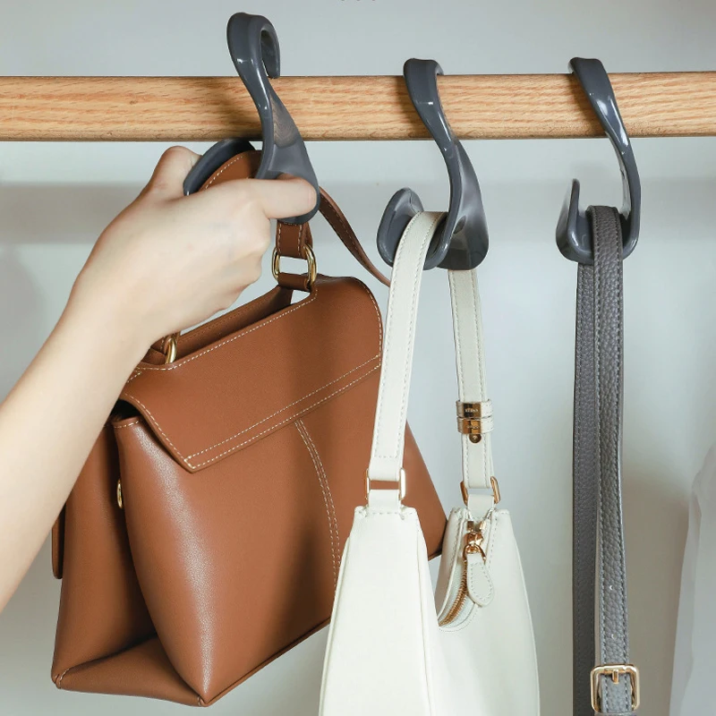 Gancho para bolso, para organizador de almacenamiento sobre el armario, colgador de varilla para armario, mochila, corbata, bufanda de seda -