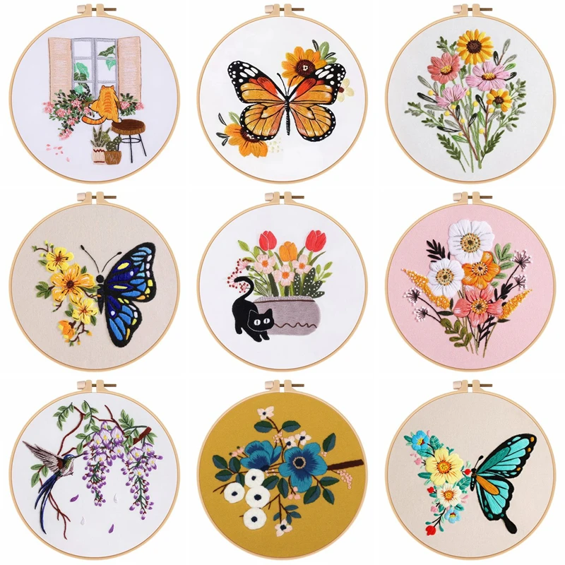 Skill Hand Sewing Cross Stitch Embroidery Kits Hoop Frame Rings Supplies Racks Patterns Sets For Handmade Diy Kit Adult Crafts