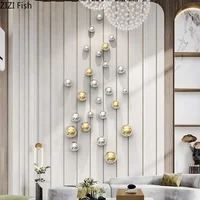 Golden/silver Ball Wall Hanging Ornaments Set Room Aesthetics Decor Round Ball Pendants Living Room Decoration Wall Display 2