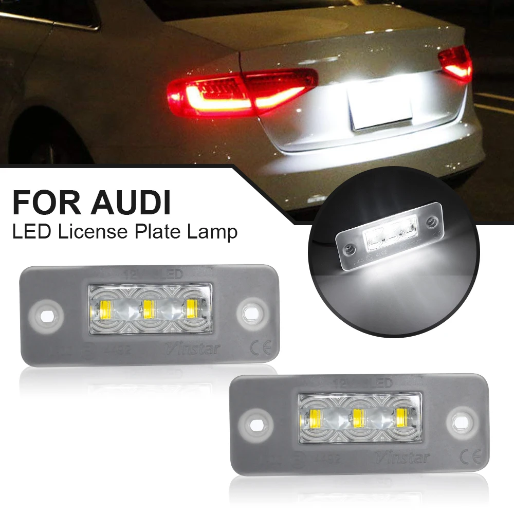 NSLUMO 2 Luci LED Targa Bianche Per Audi A8 D3 2002-2010 – Canbus 18 SMD – Codice OEM 4E0943021 - 3