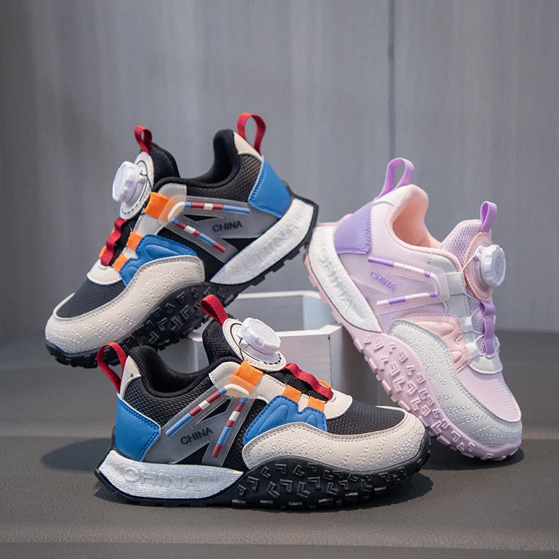 

Дышащая повседневная спортивная обувь с вращающейся кнопкой, модная Уличная обувь для баскетбола, Новинка весна-осень для мальчиков и девочек