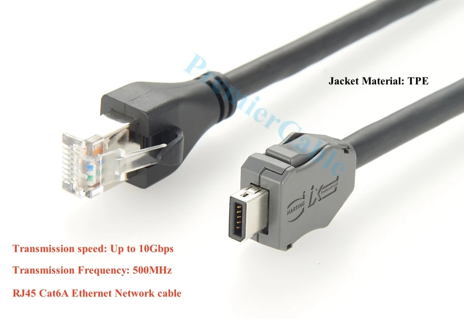 IX Industrielles RJ45 Cat6A Ethernet-Kabel 10Gbps IX40G-A-10S-CV(7.0) IX A-Stecker auf RJ45-Stecker CAB-IR-5M für Maschinenvision-Kamera PoE – Detail 2