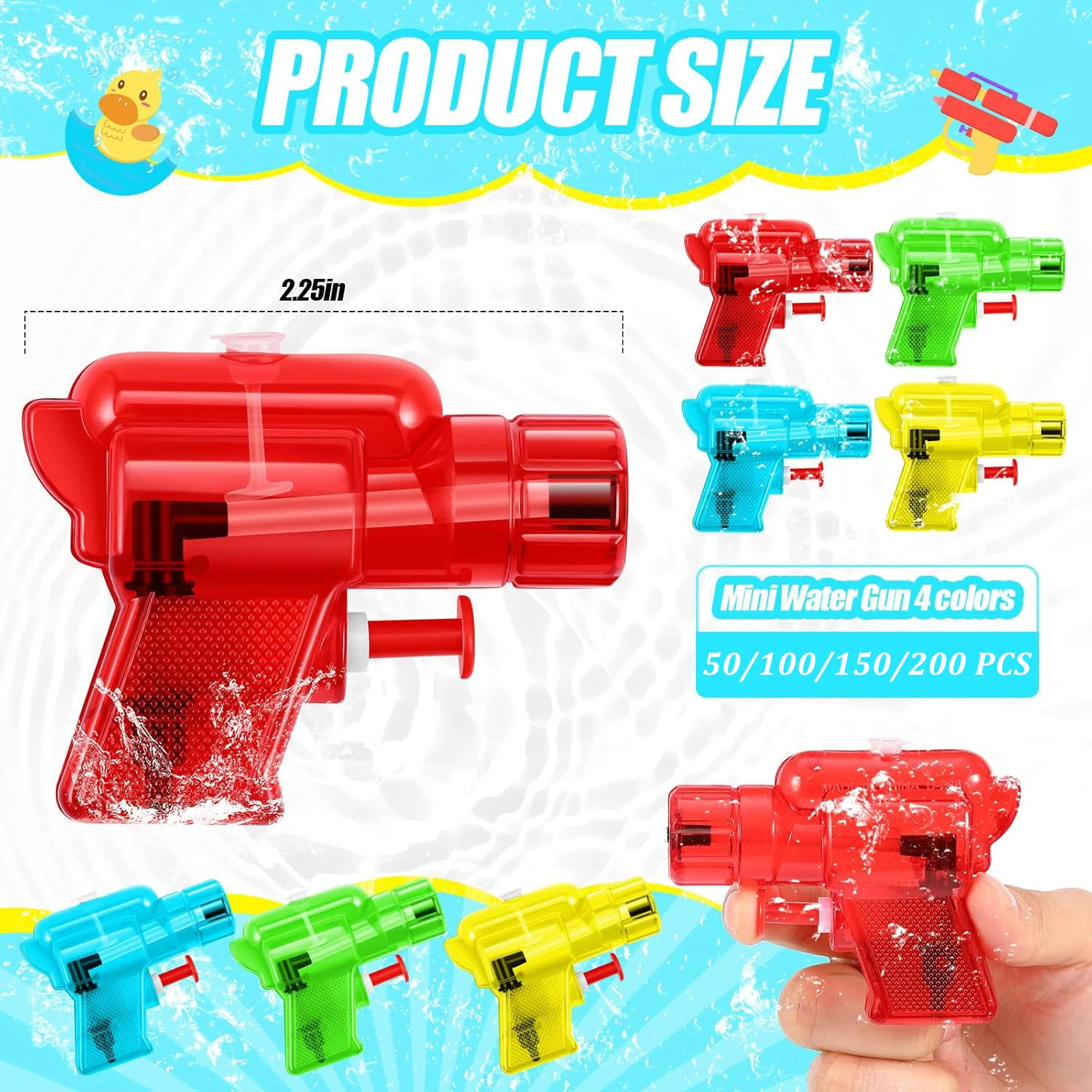 50-200 Pack Mini Boys And Girls Colorful Squirt Guns Small Toy Gun Plastic Pistol For Beach Water Park_voghion.com
