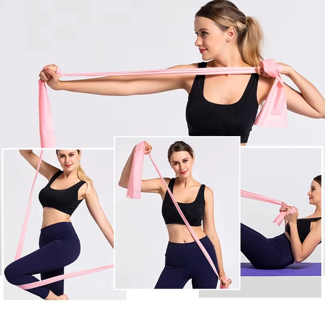 Yoga Pilates Resistance Band Long Training Stretch Bands for Physical Therapy Lower Body Home Gym Strength Elastic Exercise Band 4