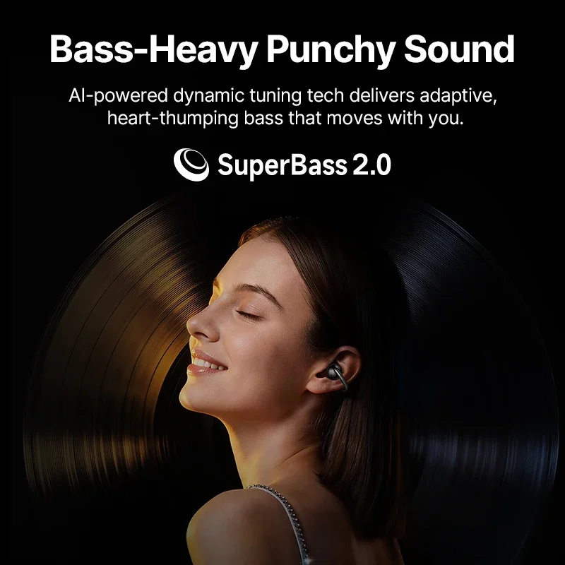 Baseus Bowie MC2 AIR Clip-on TWS Earbuds Ear Clips Wireless Earphones Bluetooth 6.0 Open Earrings 4 Mic ENC Sports Headphones - Image 3