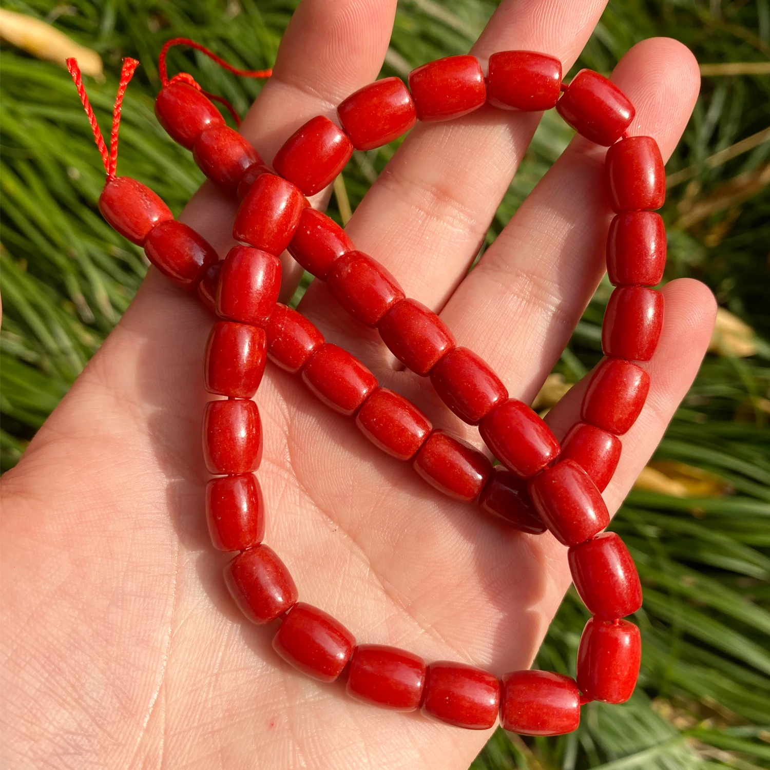 High Quality Natural Stone Red Coral Beads Loose Spacer Drum Coral