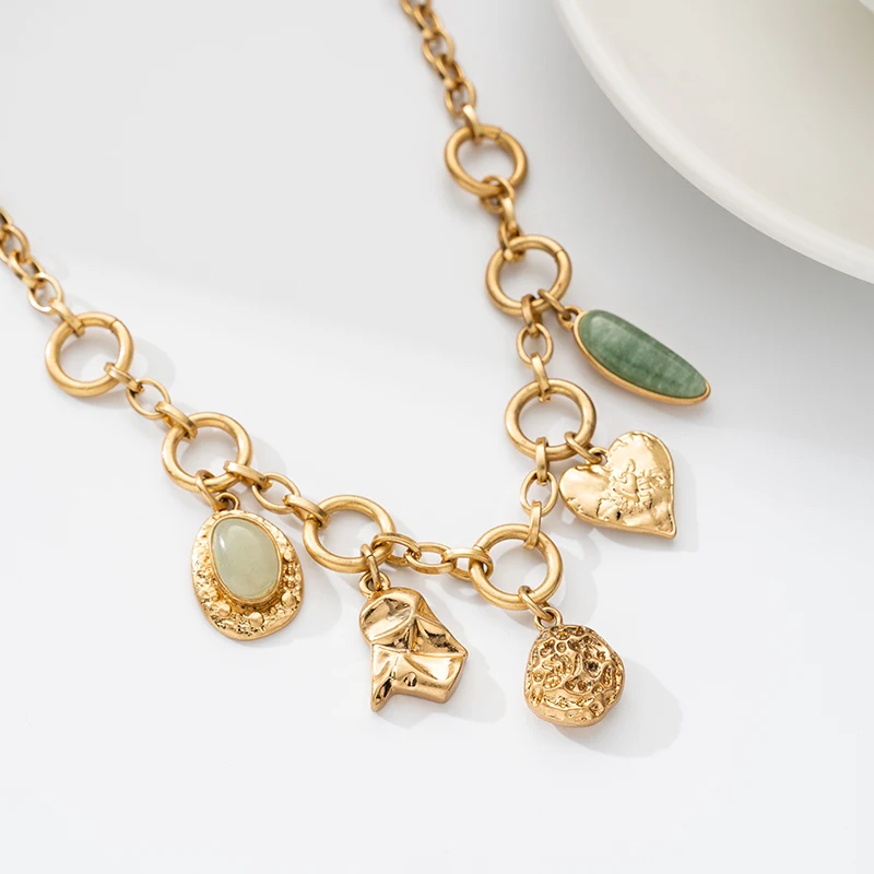 

18k Gold Plating Stainless Steel Heart Pendant Necklace Women Men Hip Hop Rapper Miami Cuban Link Chain Free Shipping Everything