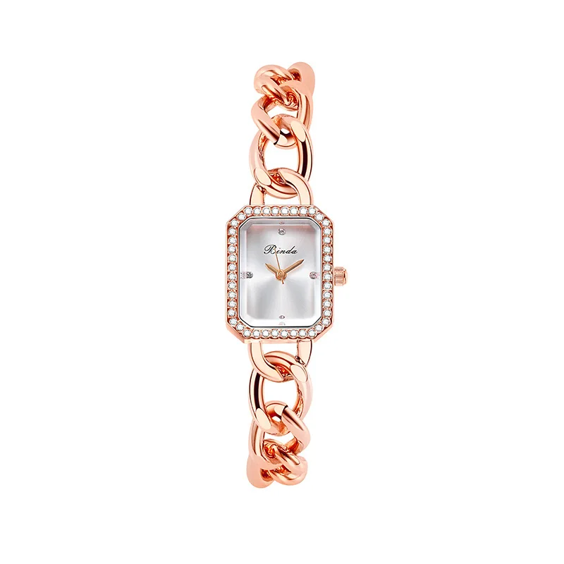 The Eectangle Minimalist Women Ultra Thin Watches Stainless steel Weaveing Band Antique Delicate Quartz Watch Relogio Feminina