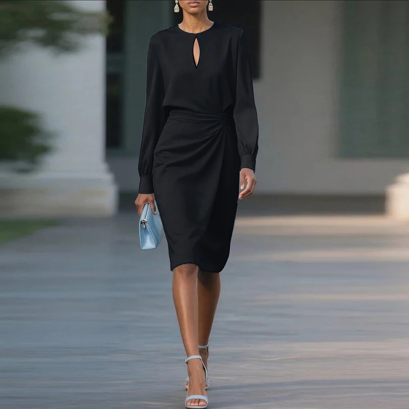 green emerald velvet dress Fashion Dress Women Spring Dresse Casual Office Lady Elegant Business   Pink Lady lk