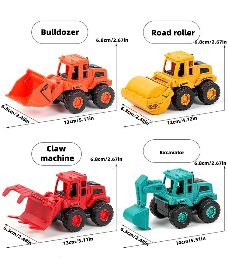 Construction Toy Engineering Vehicles Are Suitable for 3-Year-Old Boys and Girls. Friction Power Construction Trucks, Toy Vehicl - 2