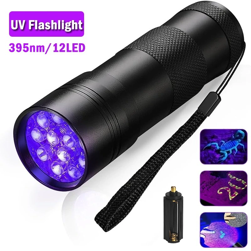 Portable LED Ultraviolet Torch IPX4 Waterproof 395nm 3W Mini UV Pen Light Banknote Pet Urine Stains Detector Pocket Torch Lamp