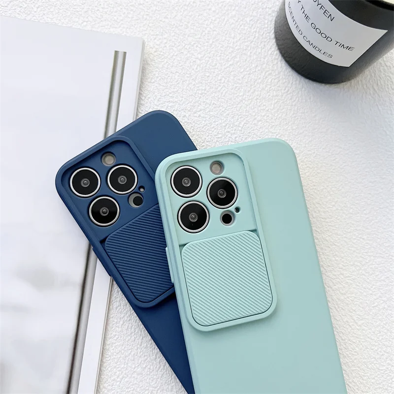 Ultra Thin Slide Camera Protection Soft Silicone Phone Case