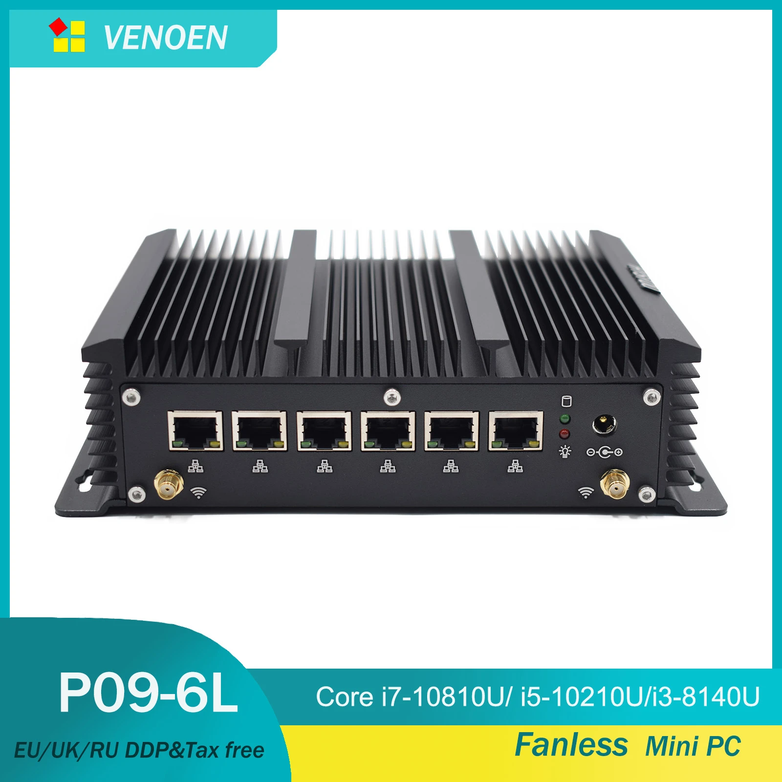 6*lan Pfsense Core I7 10810u I5 10210u 8265u Mini Pc 2*rs232 Celeron