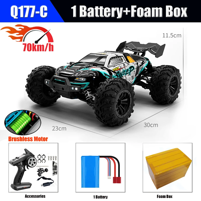 1/16 4WD 70KM/h High Speed 2.4G RC Car Brushless Motor Remote Control