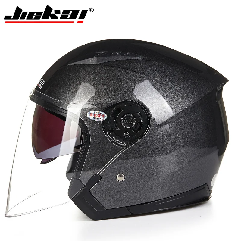 JIEKAI -512 Motorcycle double lens half helmet Cascos Para Moto Racing helmets ABS Helmet Moto Casque for Women/Men Casco Moto