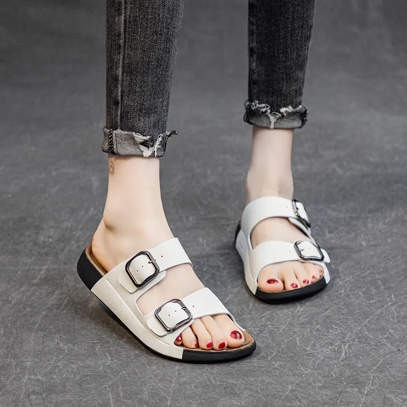 

Летние сандалии, женские модные и универсальные шлепанцы на плоской подошве, Высококачественная пляжная обувь для улицы, для лета