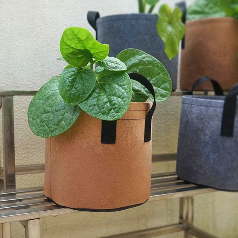 2/3/5 Gallon Garden Grow Bags Flower Vegetable Aeration Planting Pot Container Planter Pouch With Handles Grow Planting Bag