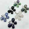 Natural Stone Quartz Crystal Amethysts Animal butterfly charm Pendant DIY Jewelry Making Necklace Accessories Women Gift 10pcs 3