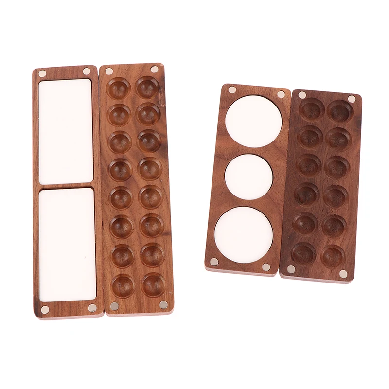Portable Travel Wooden Watercolor Paint Palette Oil Paints Tray Box