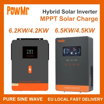 6.2KW 4.2KW Hybrid Inverter With 120A MPPT Solar Charge Controller DC 24V 48V To 230V Pure Sine Wave On-Grid Inversor EU Stock