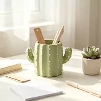 1 creative multifunctional cactus pen holder, suitable for students and offices, and can also be used as a storage container. 4