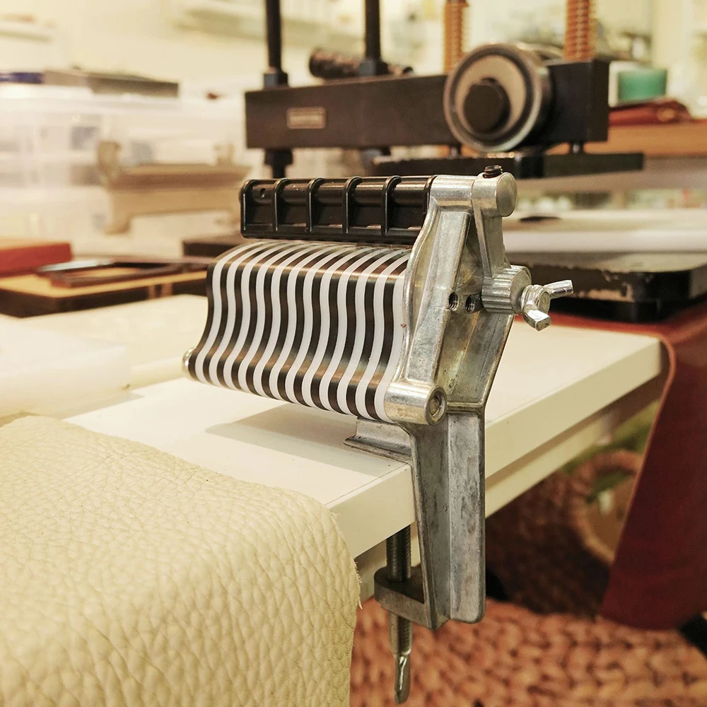 Máquina De Encaje De Cuero De Mesa Con 5 Cuchillas | Cortador De Tiras De Cuero Manual, Herramienta Para Artesanía Y Marroquinería