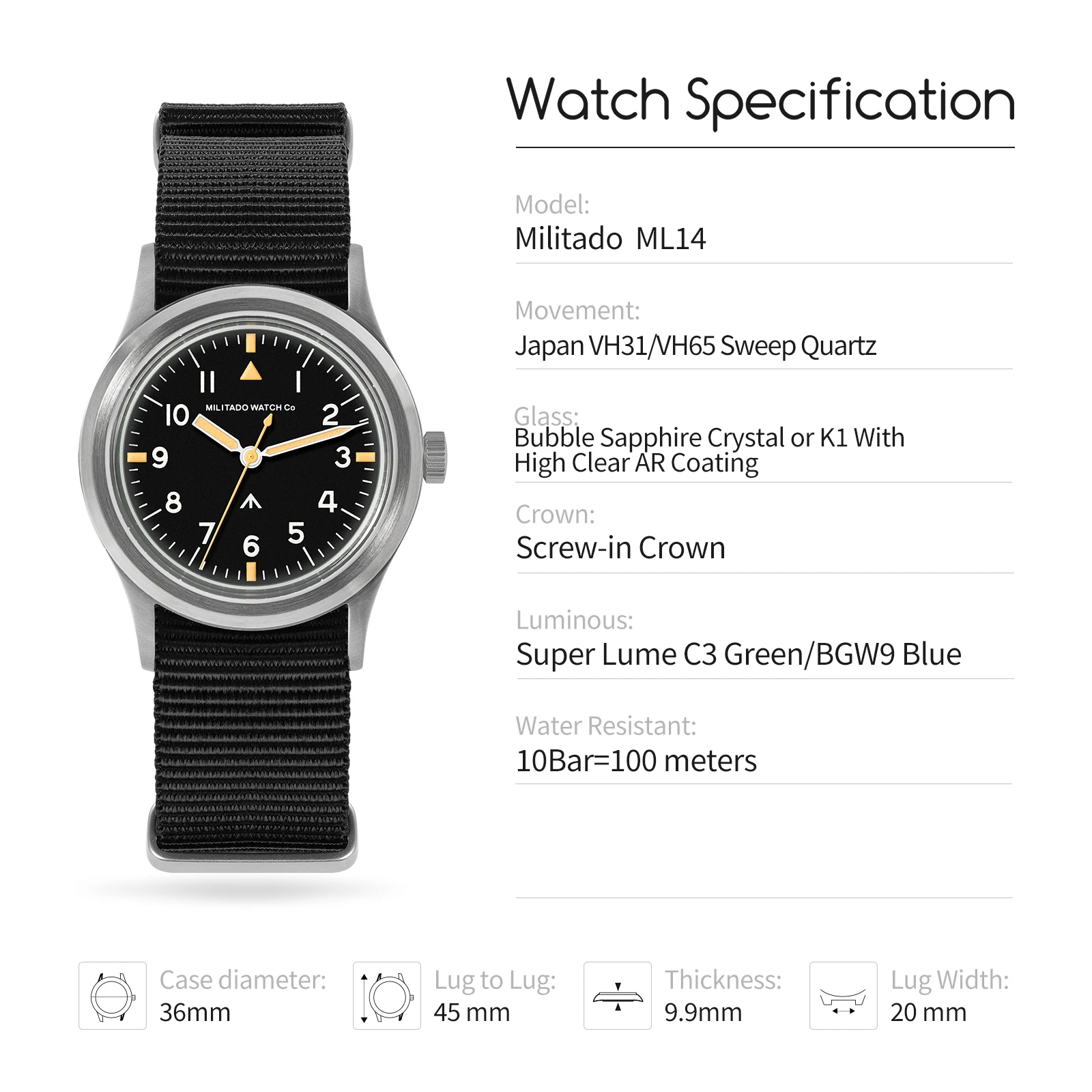 RAF Mark11 オマージュ Militado ML-14 Militado ML14 Military
