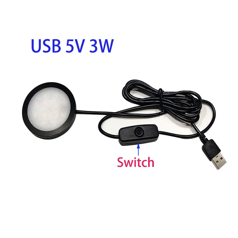 USB 5V 3W Spotlight Surface Installation Switch Mini LED Simple Ceiling Light Wine Cabinet Light Ultra Thin 8mm Downlight led downlight,led spotlight