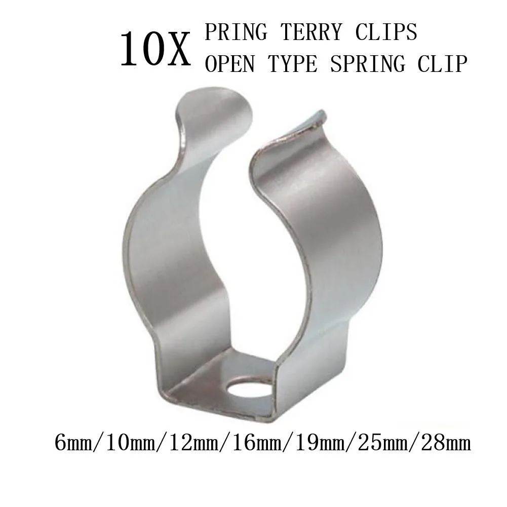 Primavera Terry Clips Open tipo Grampos u Clips Led Light Tube Clamp Vassouras Escovas Aninhos Cabide de Armazenamento Aço Inoxidável