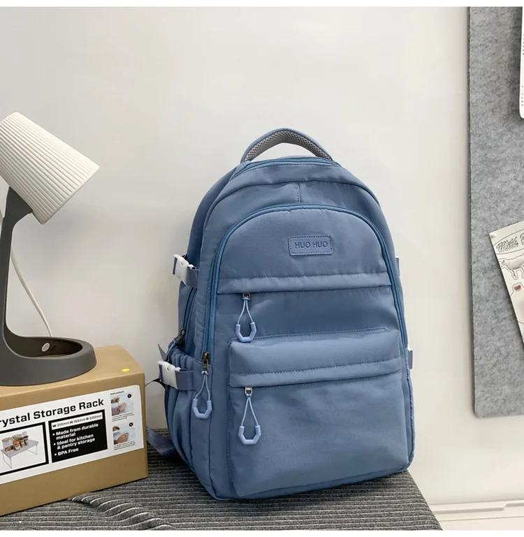 Large Capacity Solid Color Backpack for High School Students, Simple Black Travel Backpack for Middle School Students 2026 New