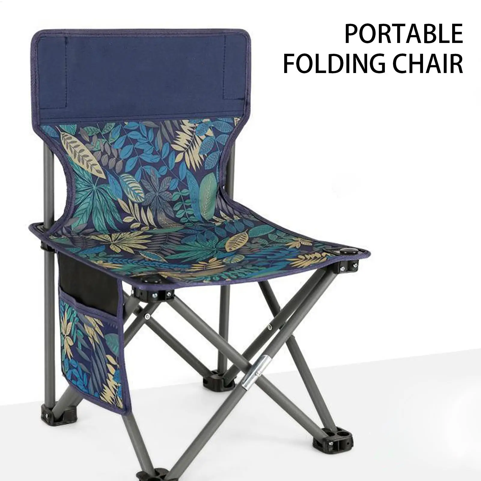 Chaise pliante randonnée avec poche latérale support 130kg pour pêche et camping portable